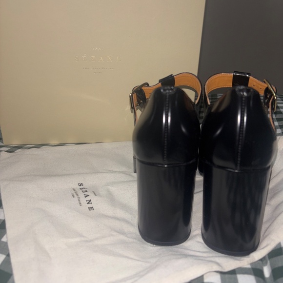 Sezane Monique High Mary Janes Glossy Black - Size 37 (US 6.5) - Picture 4 of 5